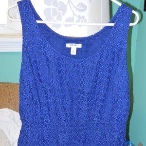 Old Navy dress 2X cotton poly navy slvless lined